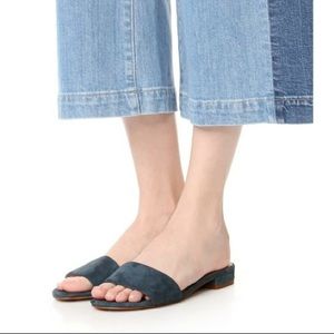Madewell Caren Slide Sandals in Midnight Spruce